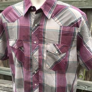 Wrangler Western Shirt Pearl Snap Short Sleeve XL